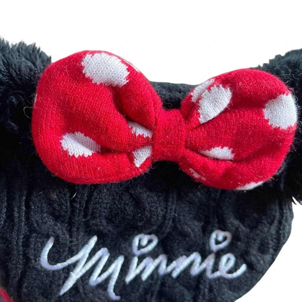 Minnie Mouse Disney Knitted Beanie ears bow Embroidered‎ 2T-5T